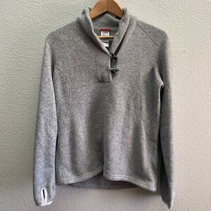 The North Face Gray Long Sleeve Sweater Toggle Buttons Size Large Gorpcore Gray